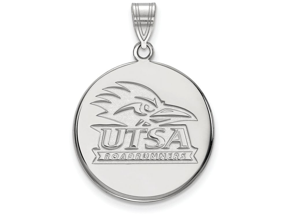 LogoArt Sterling Silver University Of Texas At San Antonio Large Disc Pendant Necklace