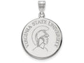 LogoArt Sterling Silver Virginia State University Large Disc Pendant Necklace
