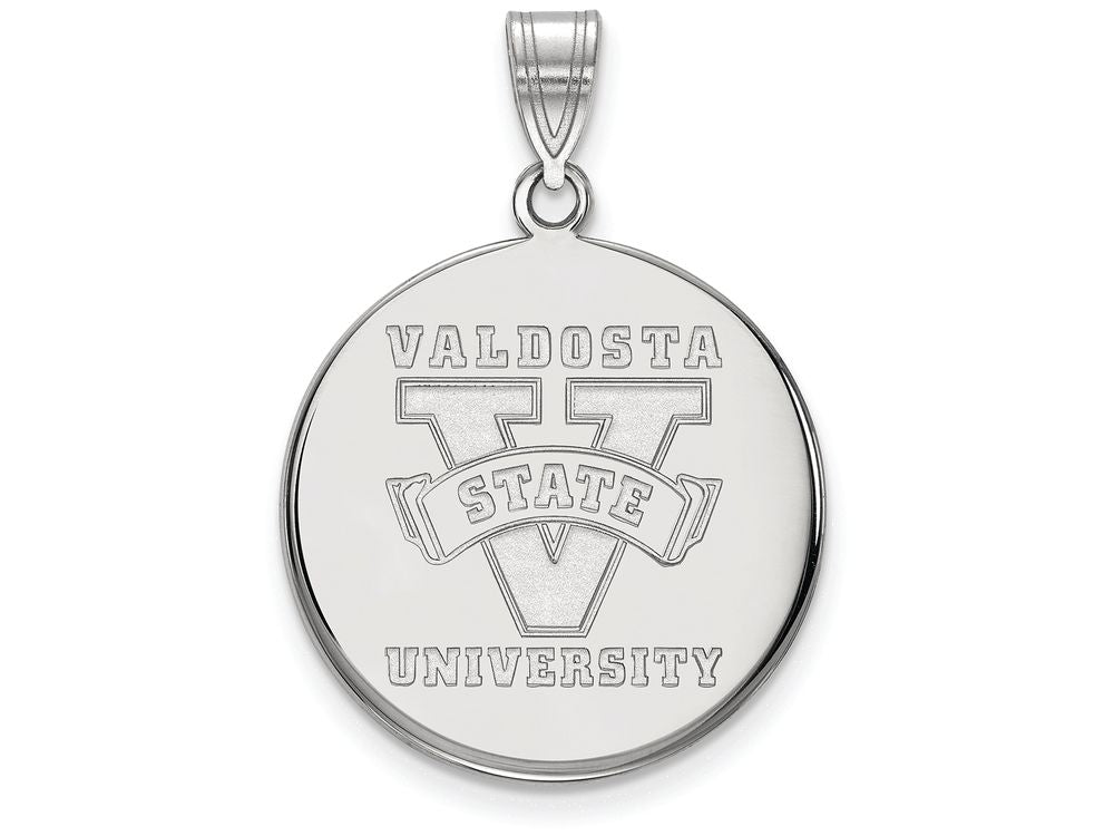 LogoArt Sterling Silver Valdosta State University Large Disc Pendant Necklace