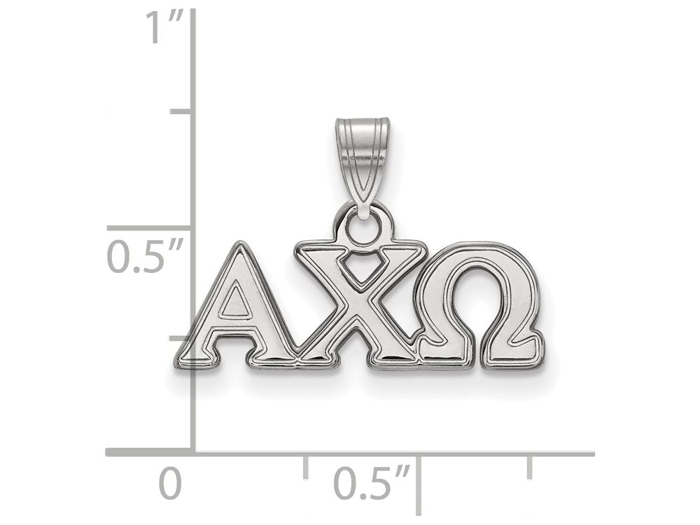 LogoArt Sterling Silver Alpha Chi Omega Small Pendant Necklace