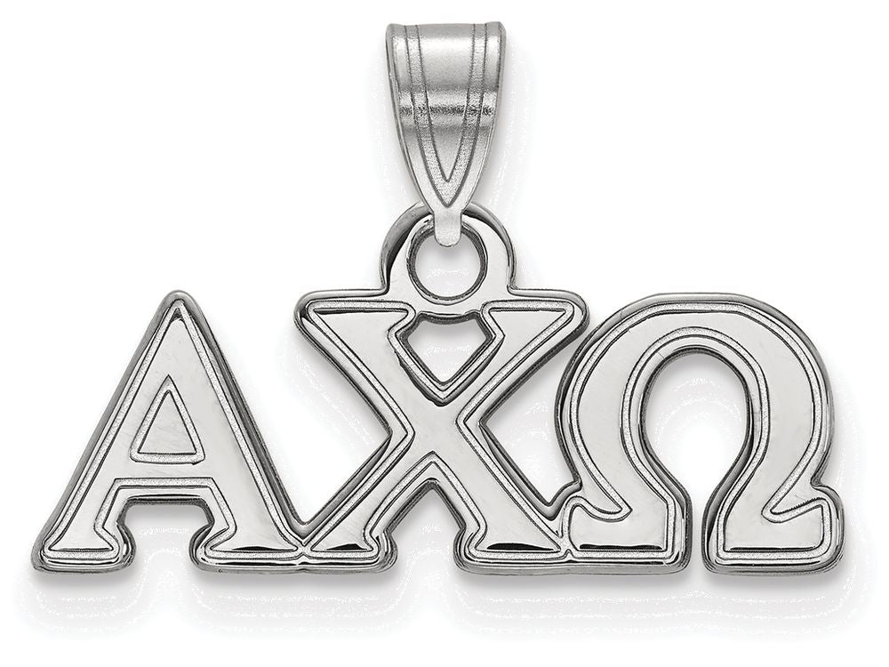 LogoArt Sterling Silver Alpha Chi Omega Small Pendant Necklace