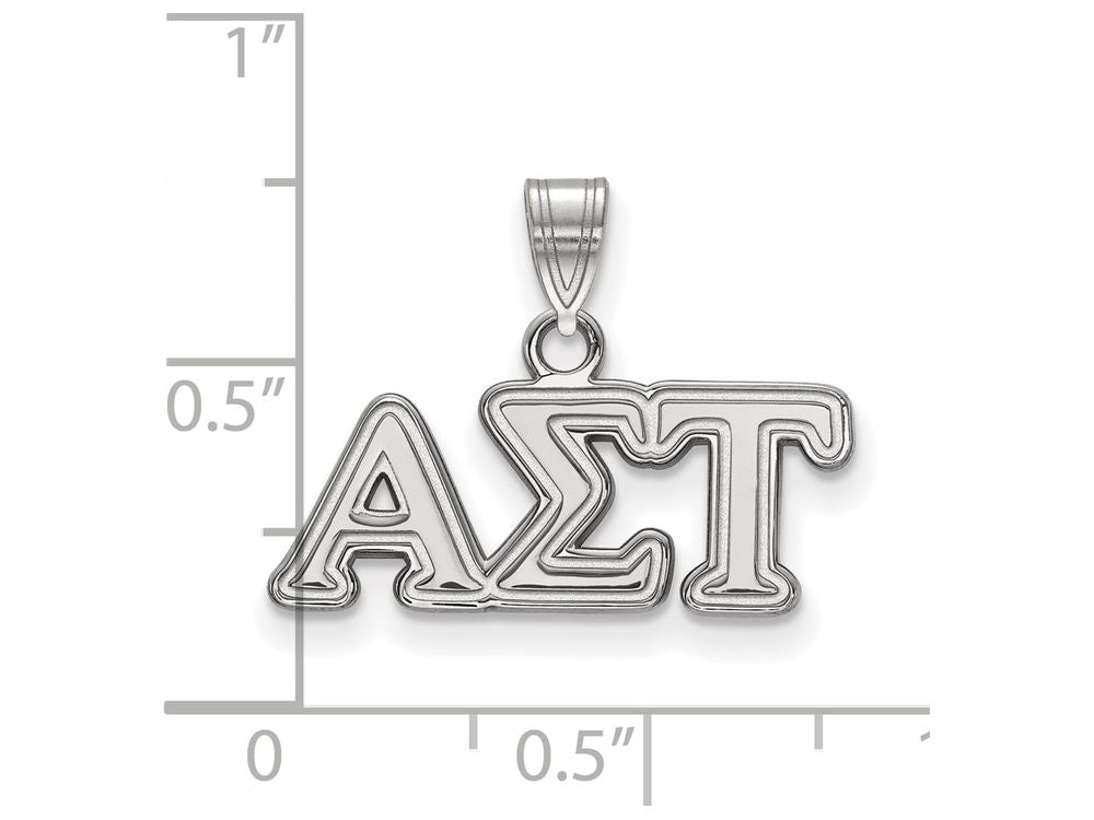 LogoArt Sterling Silver Alpha Sigma Tau Small Pendant Necklace