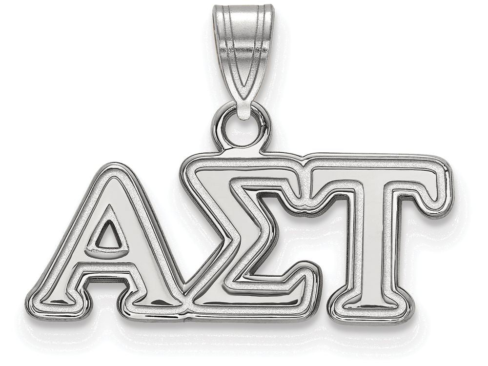 LogoArt Sterling Silver Alpha Sigma Tau Small Pendant Necklace