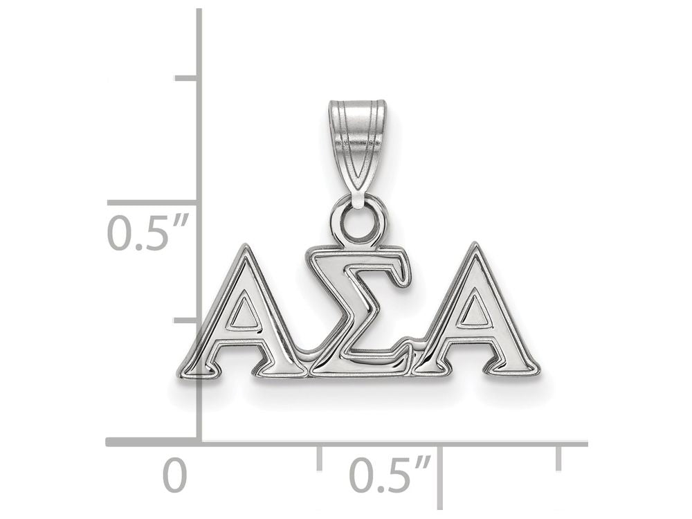 LogoArt Sterling Silver Alpha Sigma Alpha Small Pendant Necklace