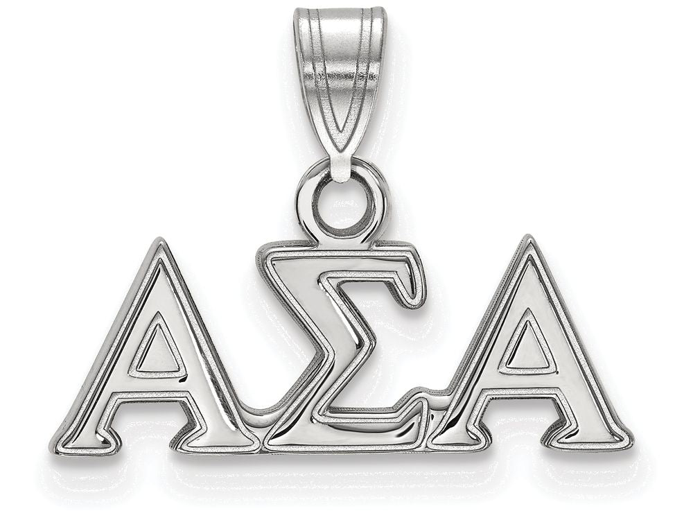 LogoArt Sterling Silver Alpha Sigma Alpha Small Pendant Necklace