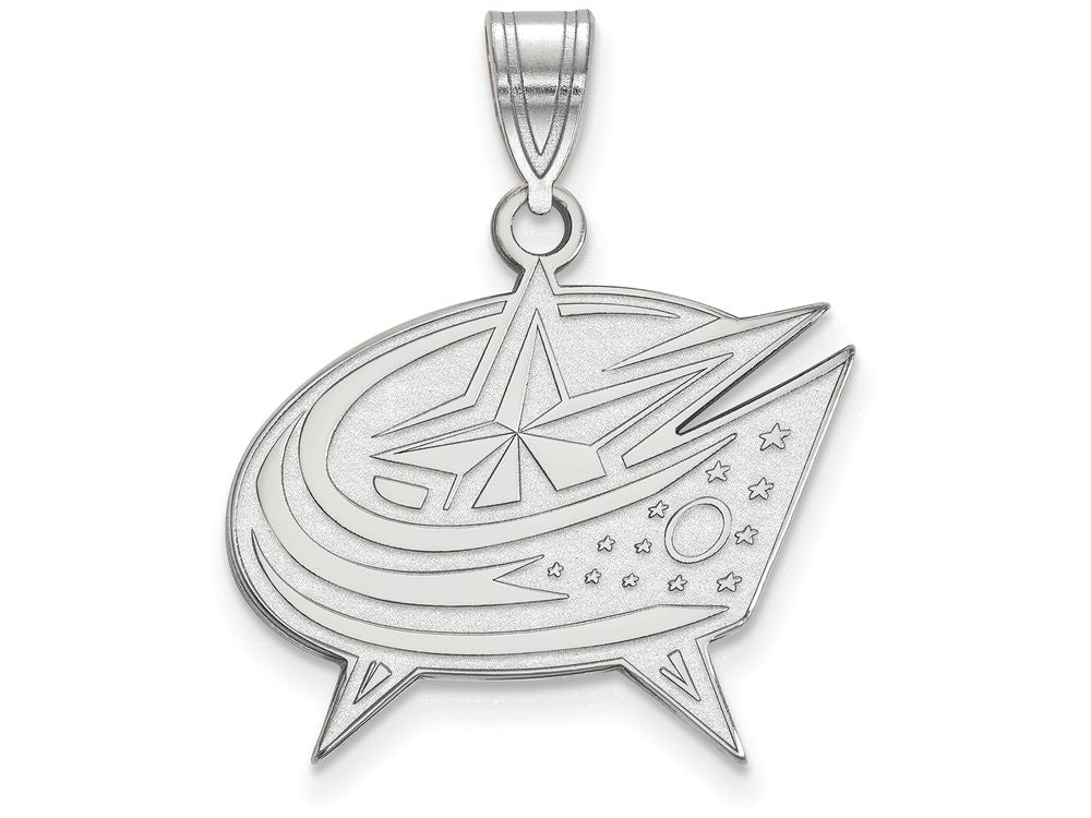 LogoArt Sterling Silver Columbus Blue Jackets Large Pendant Necklace