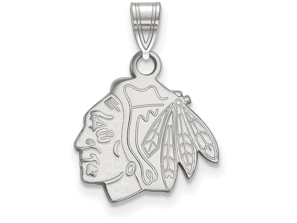 LogoArt Sterling Silver Chicago Blackhawks Small Pendant Necklace