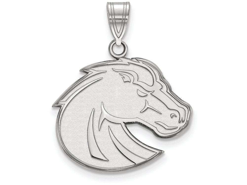LogoArt Sterling Silver Boise State University Large Pendant Necklace
