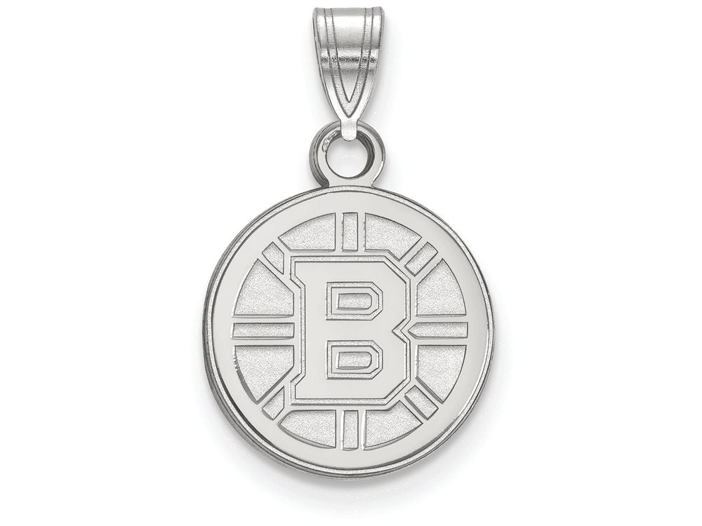 LogoArt Sterling Silver Boston Bruins Small Pendant Necklace