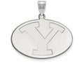 LogoArt Sterling Silver Brigham Young University Large Pendant Necklace