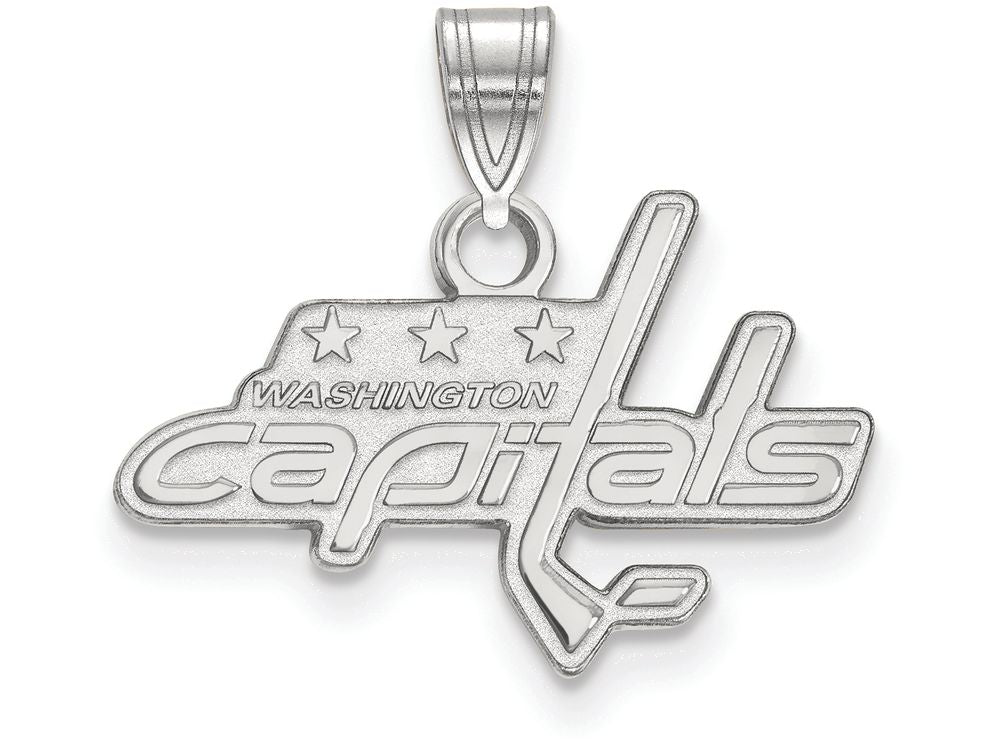 LogoArt Sterling Silver Washington Capitals Small Pendant Necklace
