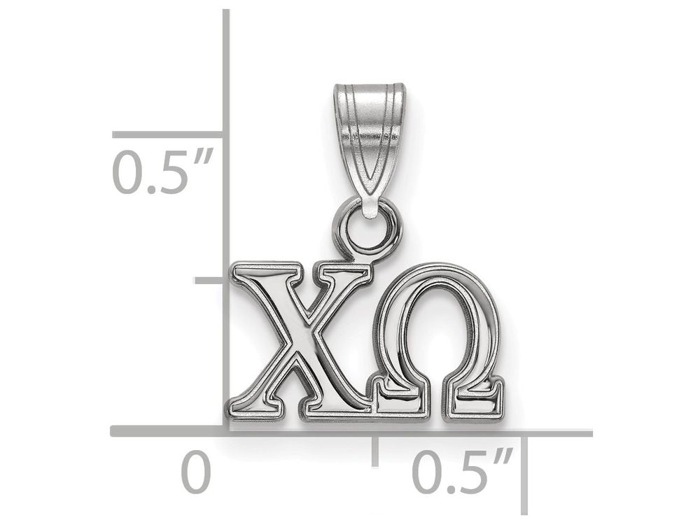 LogoArt Sterling Silver Chi Omega Small Pendant Necklace