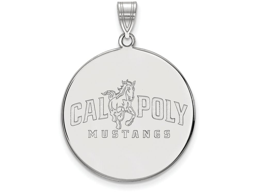 Logoart 925 Sterling Silver California Polytechnic State U Extra Large  Disc Pendant
