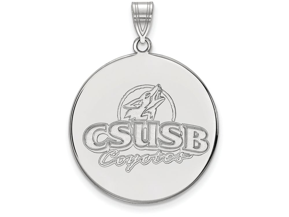 LogoArt Sterling Silver California State University San Bernardino XL Disc Pendant Necklace