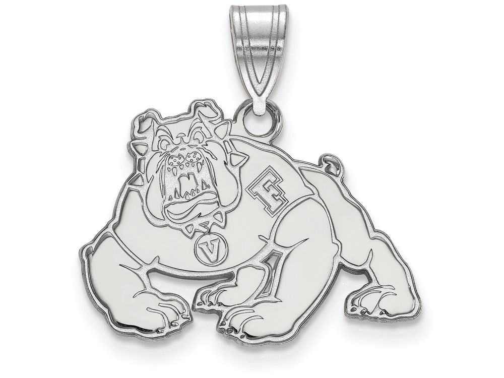 LogoArt Sterling Silver California State University Fresno Medium Pendant Necklace