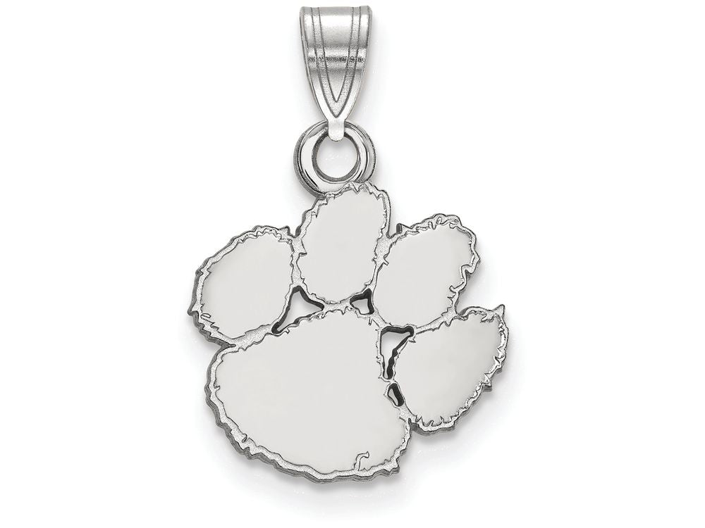 LogoArt Sterling Silver Clemson University Small Pendant Necklace