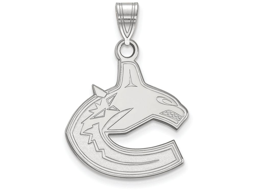 LogoArt Sterling Silver Vancouver Canucks Large Pendant Necklace