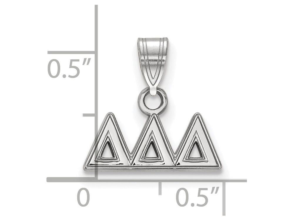 LogoArt Sterling Silver Delta Delta Delta Small Pendant Necklace