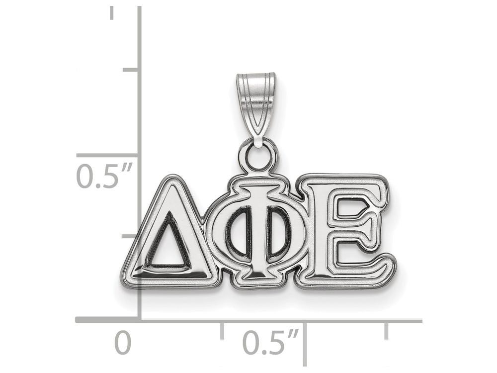 LogoArt Sterling Silver Delta Phi Epsilon Small Pendant Necklace