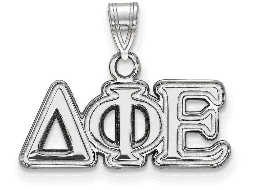 LogoArt Sterling Silver Delta Phi Epsilon Small Pendant Necklace