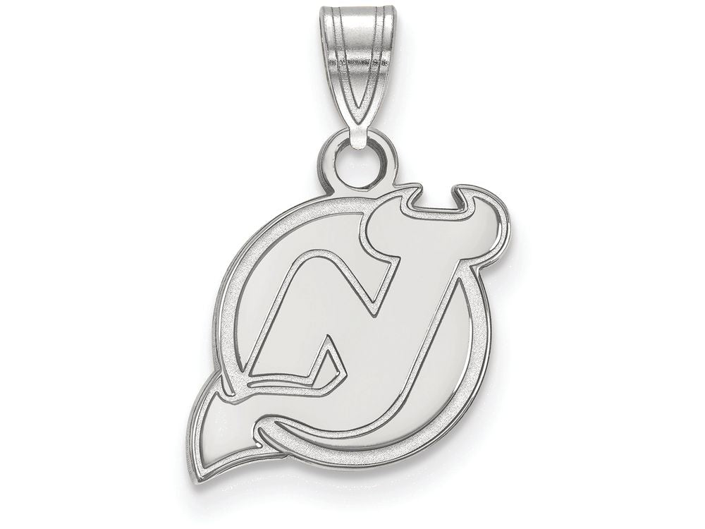 LogoArt Sterling Silver New Jersey Devils Small Pendant Necklace