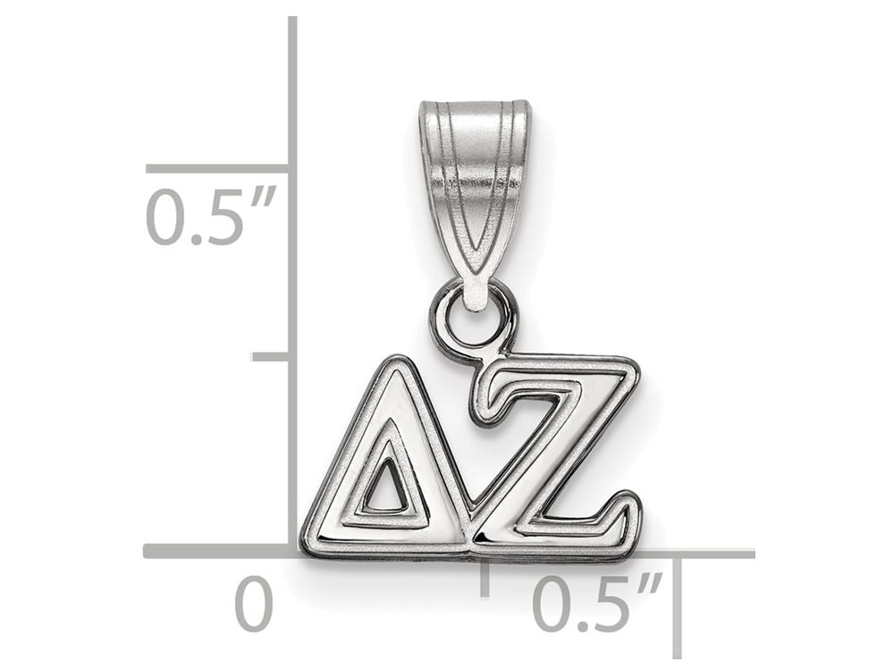 LogoArt Sterling Silver Delta Zeta Small Pendant Necklace
