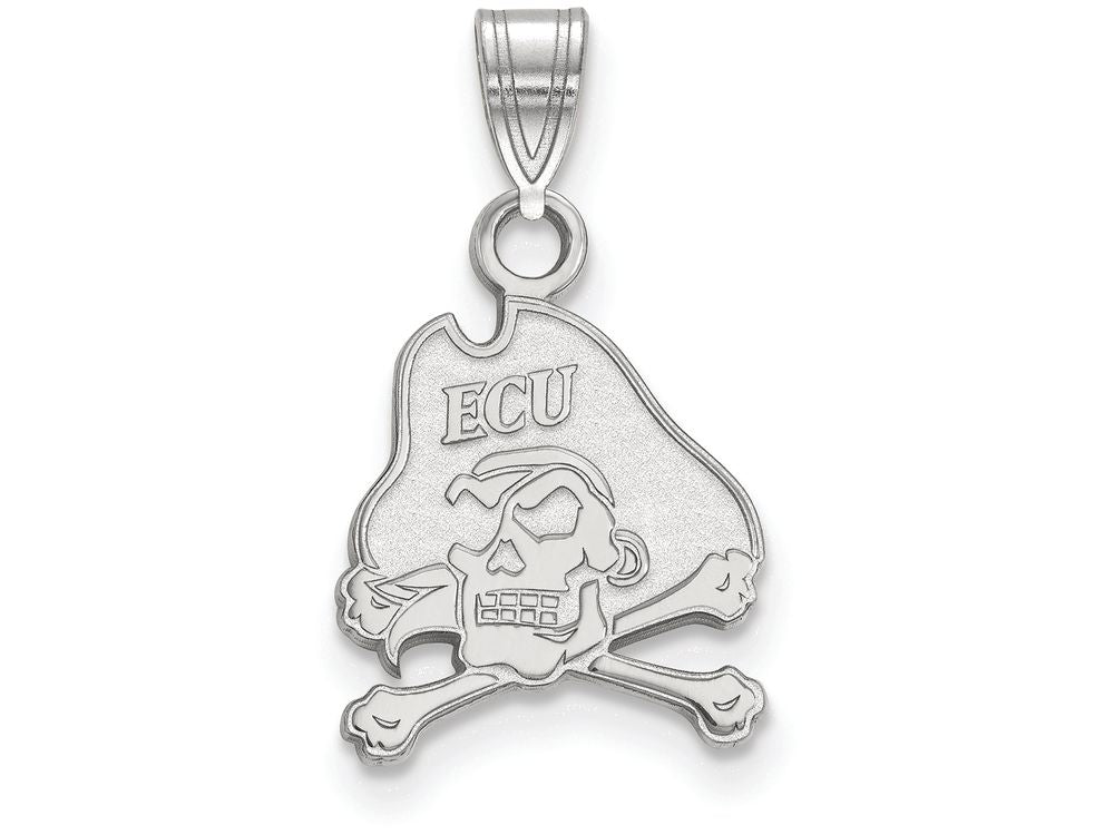 LogoArt Sterling Silver East Carolina University Small Pendant Necklace