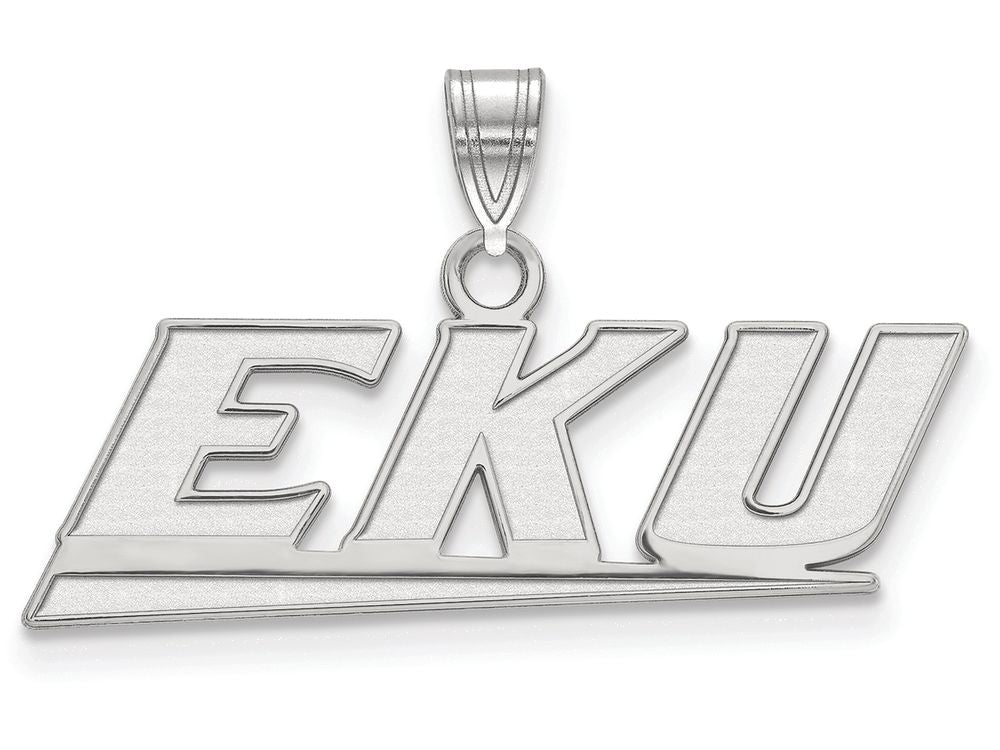 LogoArt Sterling Silver Eastern Kentucky University Small Pendant Necklace