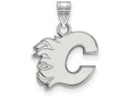 LogoArt Sterling Silver Calgary Flames Small Pendant Necklace