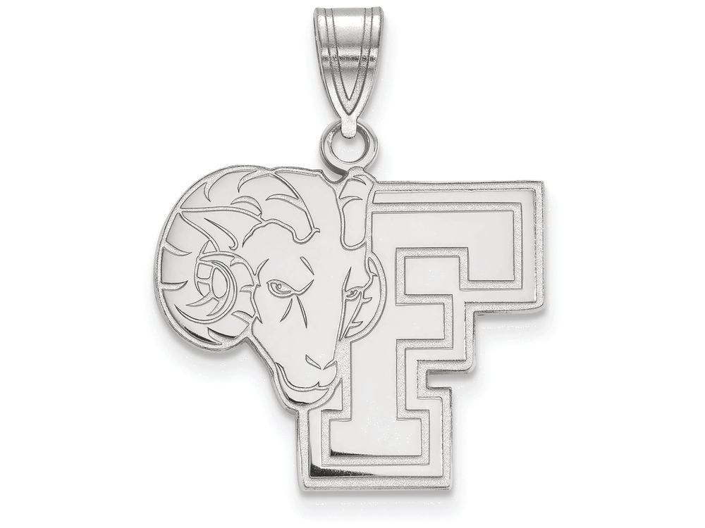 LogoArt Sterling Silver Fordham University Large Pendant Necklace