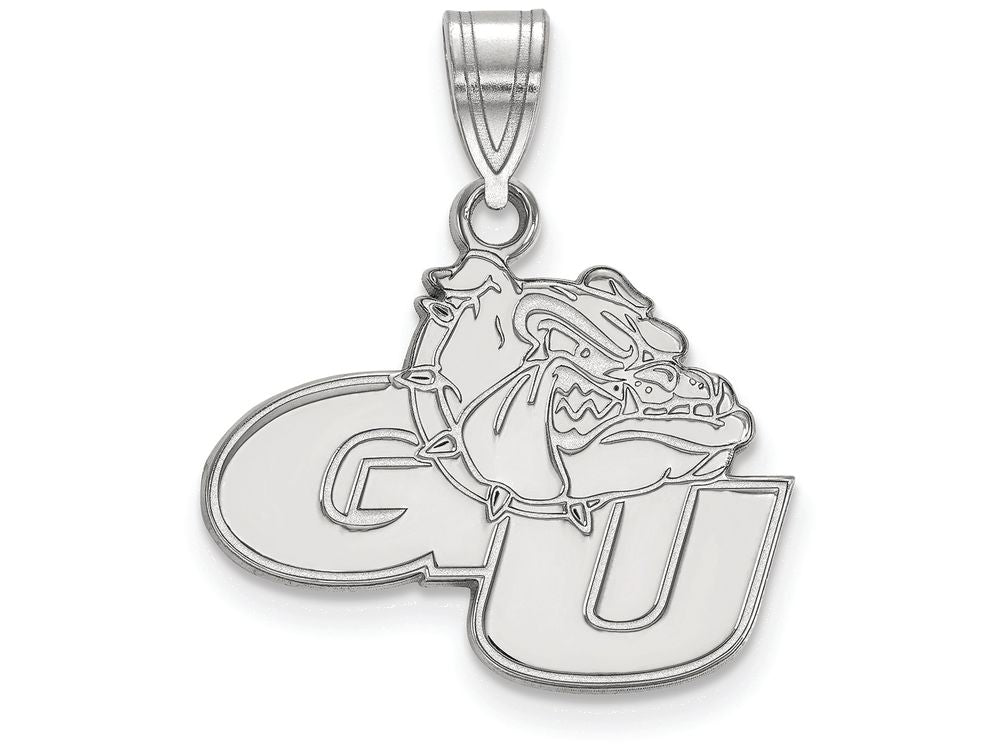 LogoArt Sterling Silver Gonzaga University Medium Pendant Necklace