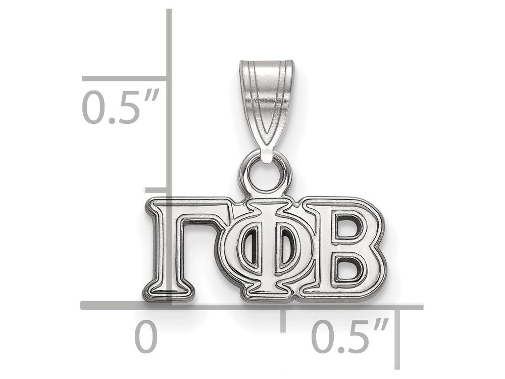 LogoArt Sterling Silver Gamma Phi Beta Small Pendant Necklace
