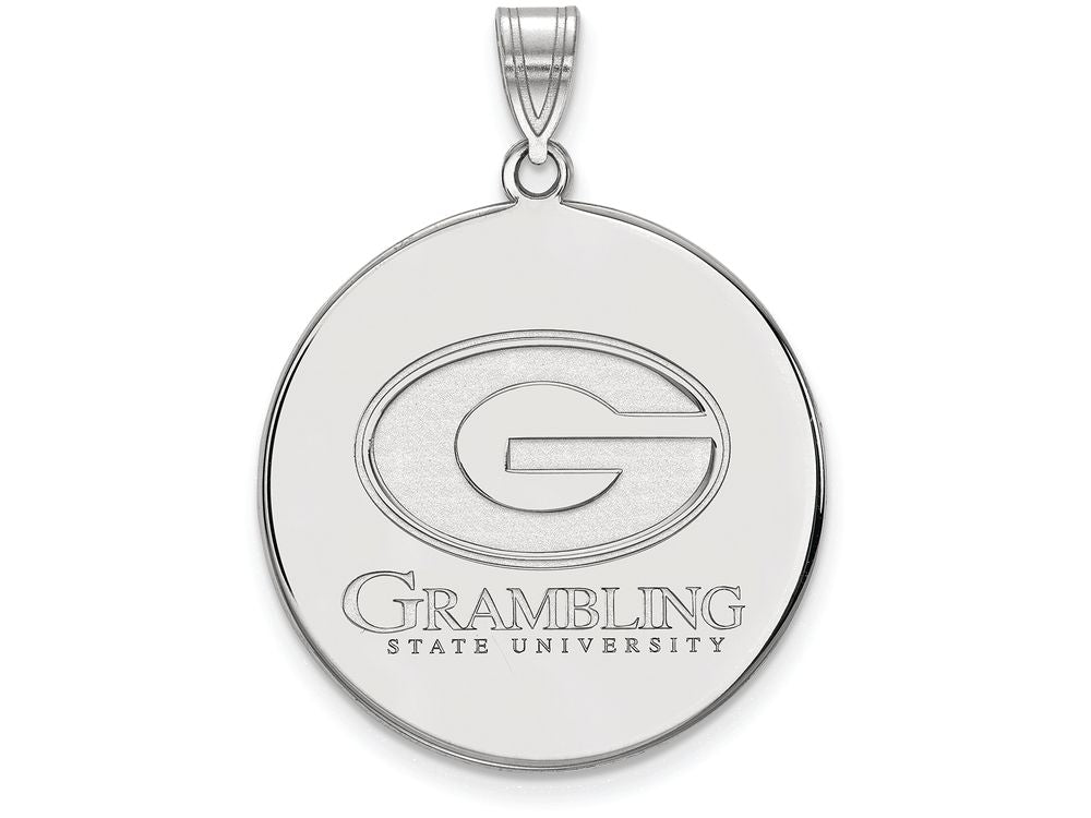 Logoart 925 Sterling Silver Grambling State University Extra Large  Disc Pendant