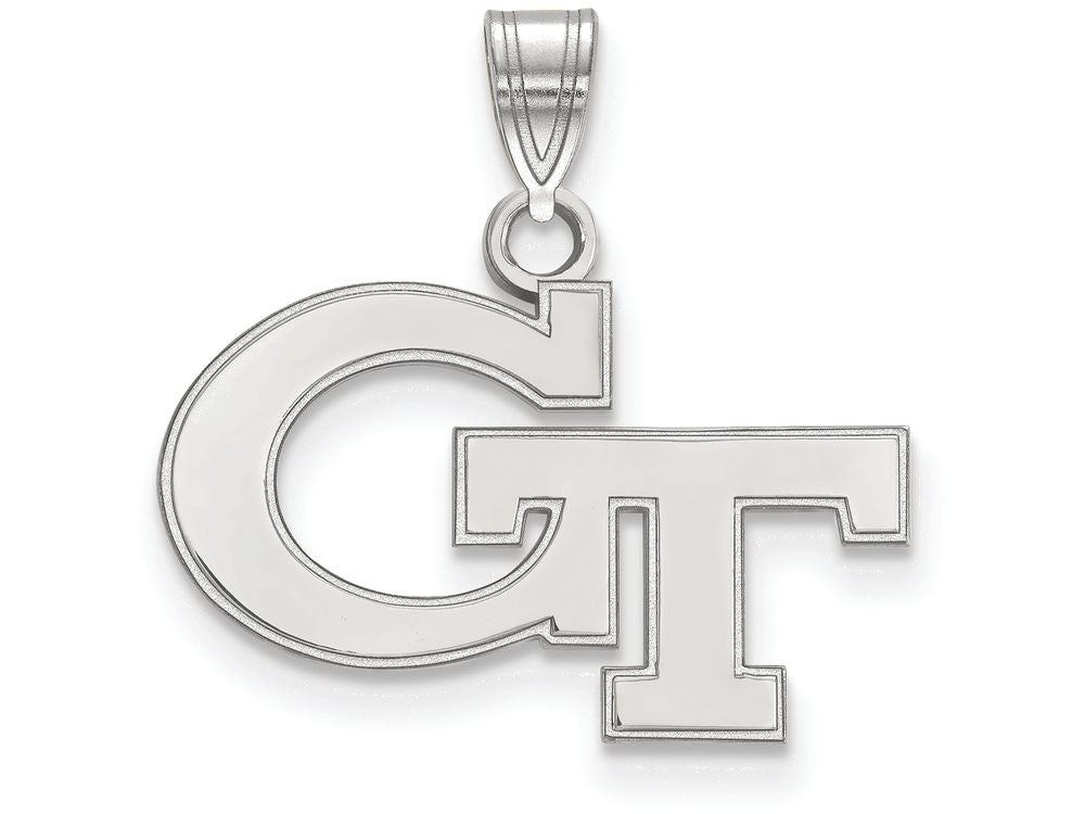 LogoArt Sterling Silver Georgia Institute Of Technology Small Pendant Necklace