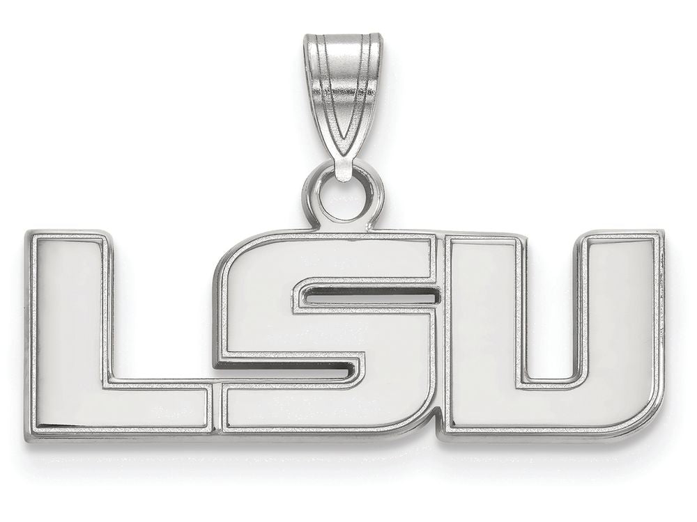 LogoArt Sterling Silver Louisiana State University Small Pendant Necklace