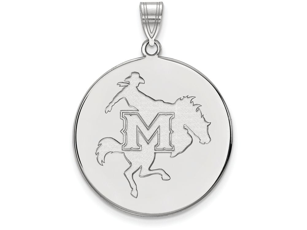 LogoArt Sterling Silver Mcneese State University XL Disc Pendant Necklace