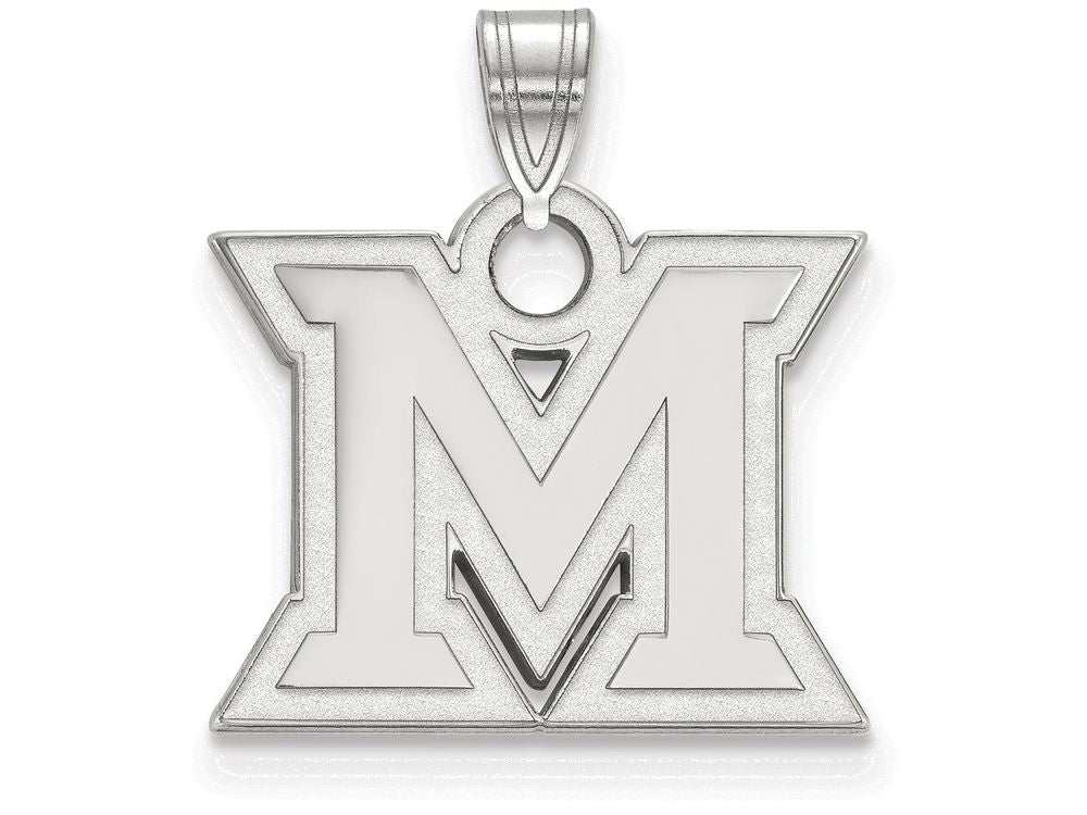 LogoArt Sterling Silver Miami University Small Pendant Necklace