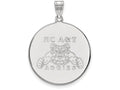 LogoArt Sterling Silver North Carolina Aandt XL Disc Pendant Necklace