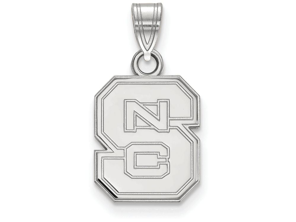 LogoArt Sterling Silver North Carolina State University Small Pendant Necklace