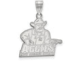 LogoArt Sterling Silver New Mexico State University Large Pendant Necklace