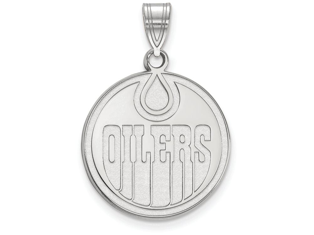 LogoArt Sterling Silver Edmonton Oilers Large Pendant Necklace