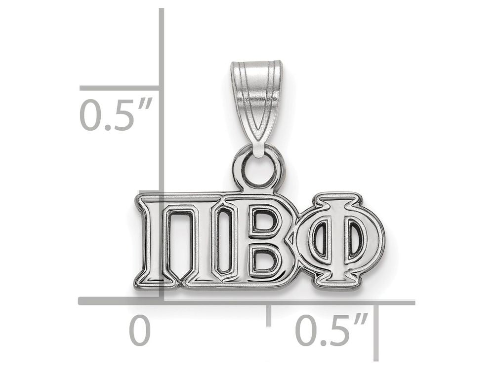 LogoArt Sterling Silver Pi Beta Phi Small Pendant Necklace