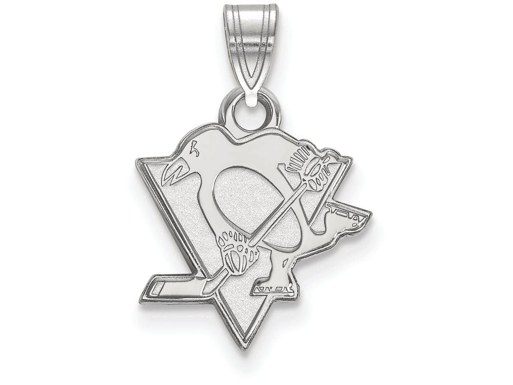 LogoArt Sterling Silver Pittsburgh Penguins Small Pendant Necklace