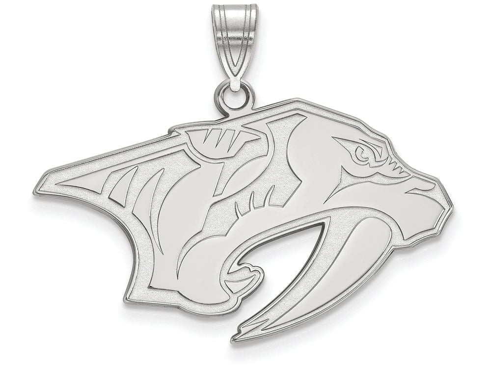 LogoArt Sterling Silver Nashville Predators Large Pendant Necklace