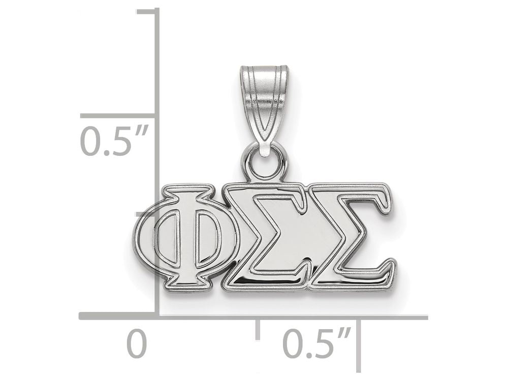 LogoArt Sterling Silver Phi Sigma Sigma Small Pendant Necklace