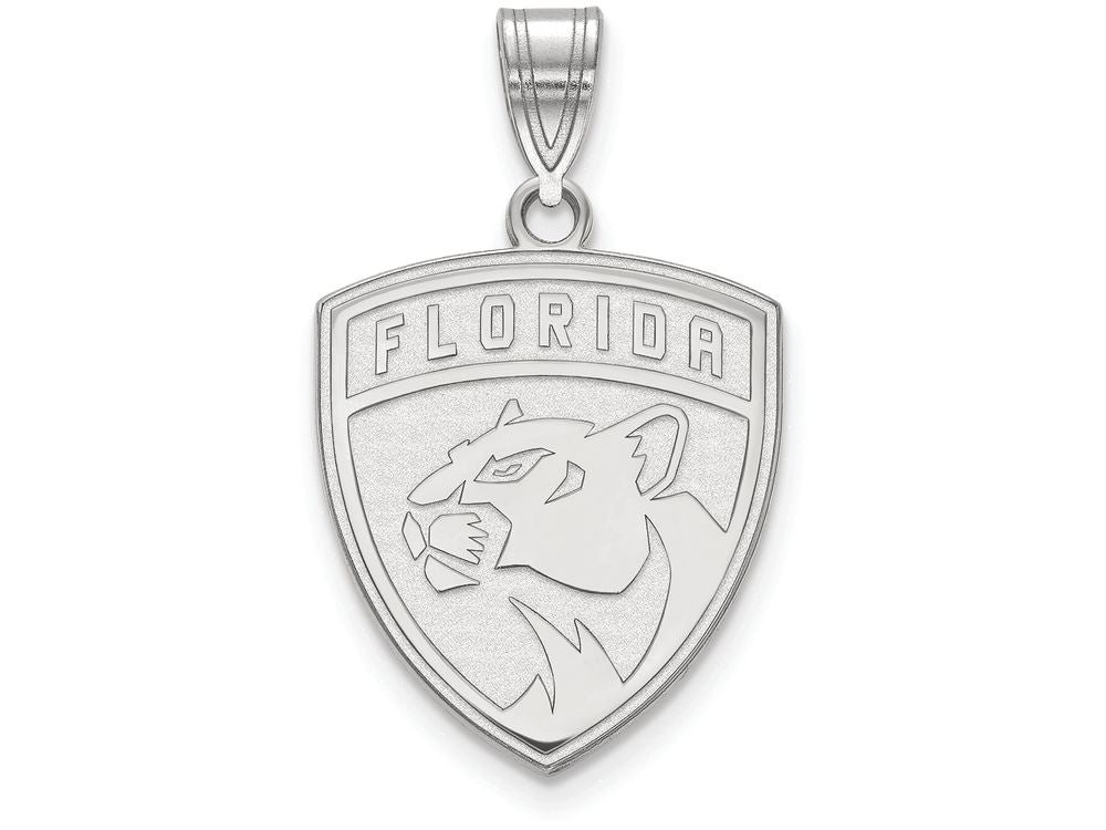 LogoArt Sterling Silver Florida Panthers Large Pendant Necklace