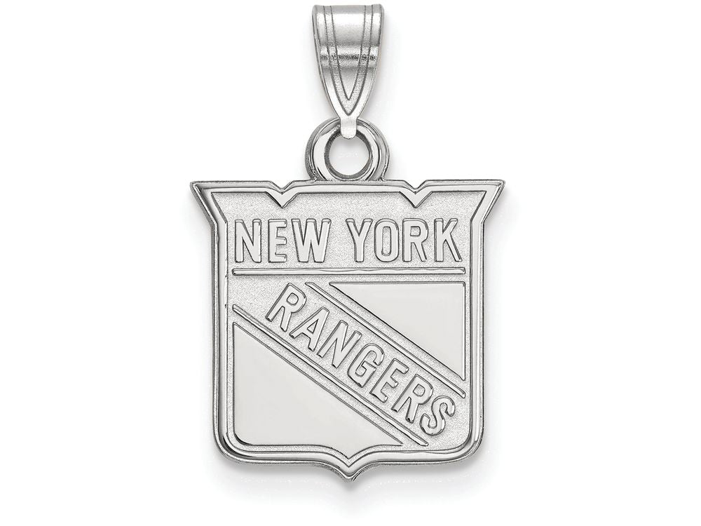 LogoArt Sterling Silver New York Rangers Small Pendant Necklace