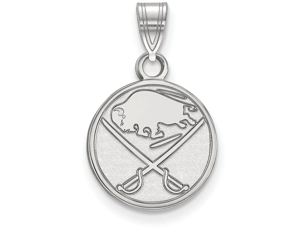 LogoArt Sterling Silver Buffalo Sabres Small Pendant Necklace