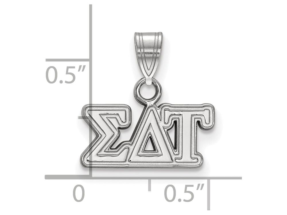 LogoArt Sterling Silver Sigma Delta Tau Small Pendant Necklace