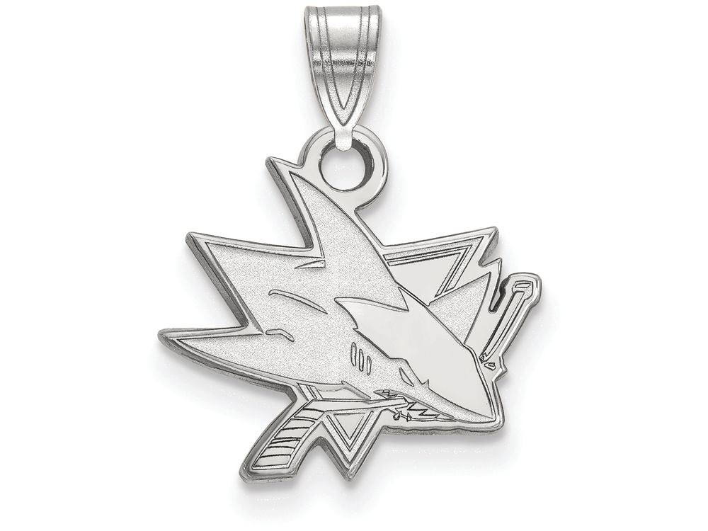 LogoArt Sterling Silver San Jose Sharks Small Pendant Necklace